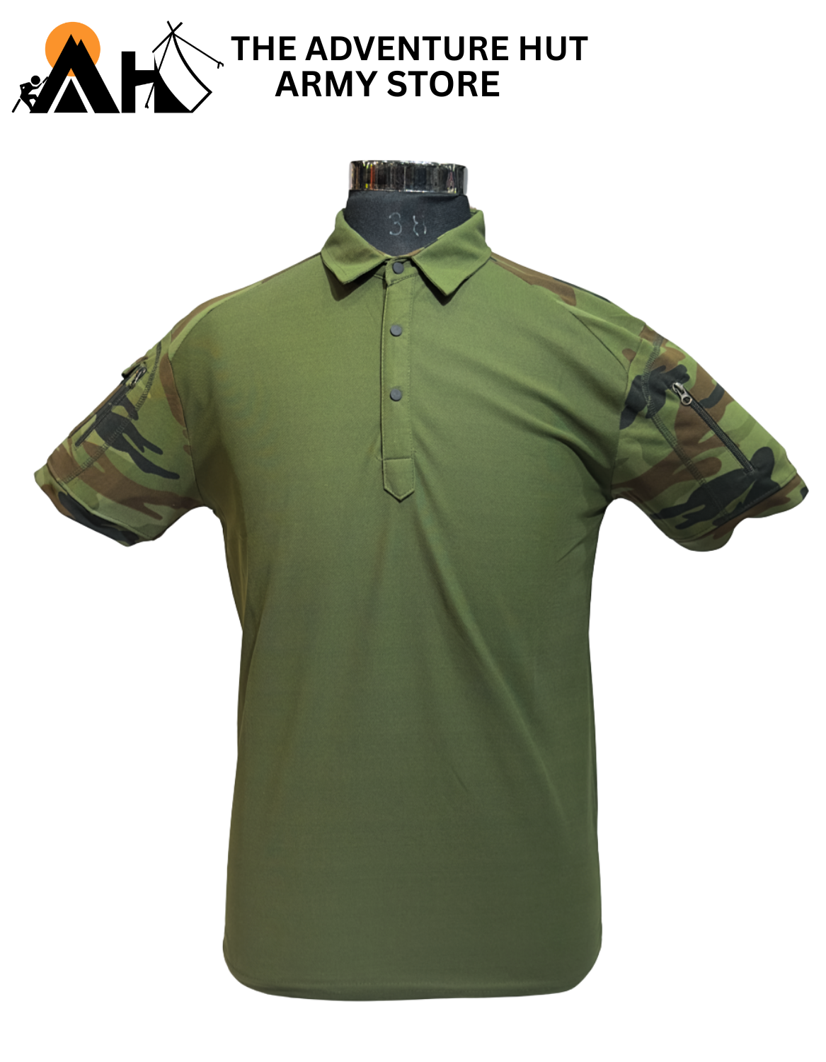 CAMO CLLR T-SHIRT Military-Style Half Sleeve Cotton Tee