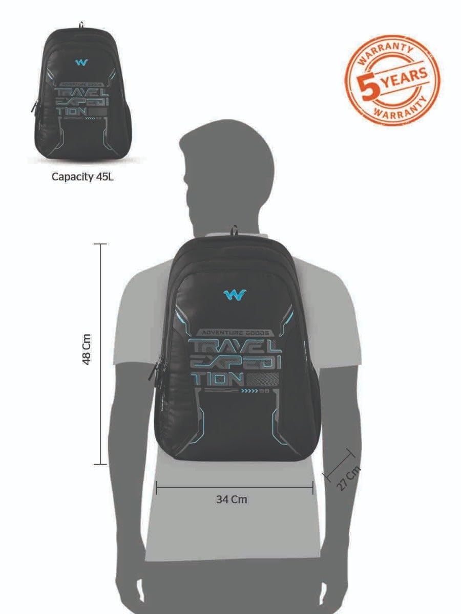 Wildcraft Blaze Laptop Backpack 45 L (12953) (Adventure : Black) - The Adventure Hut