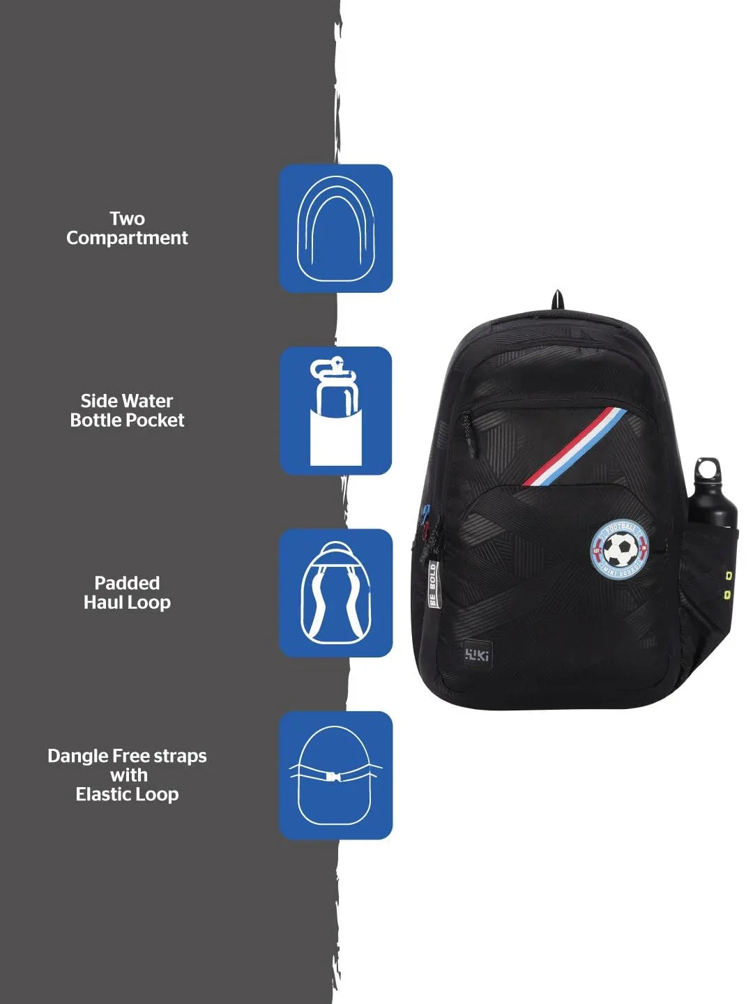 Wildcraft Wiki Street 2 Black_2 (12968) School Bag. - The Adventure Hut