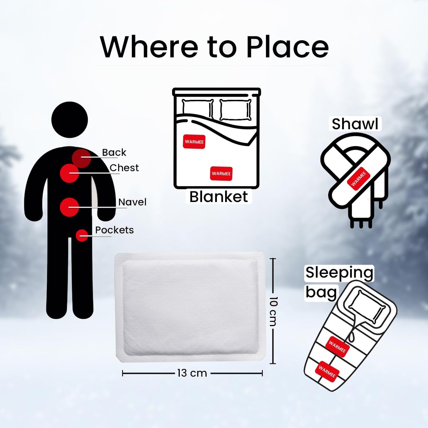 WARMEE Body Warmers (Pack of 5 pcs)|| Travel Warmers to Stay Warm in Winters|| - The Adventure Hut