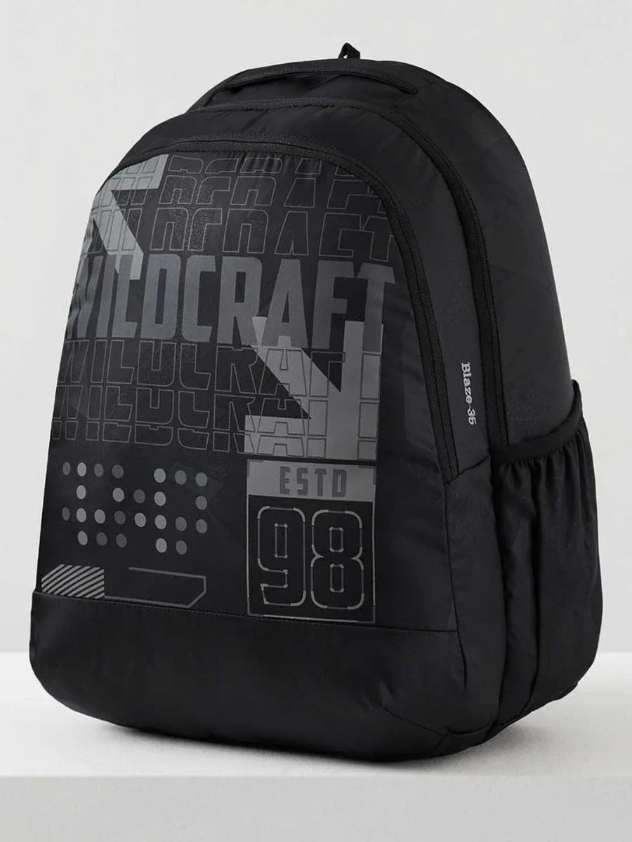 WILDCRAFT Blaze Laptop Backpack 35 L (12951) (Black) - The Adventure Hut