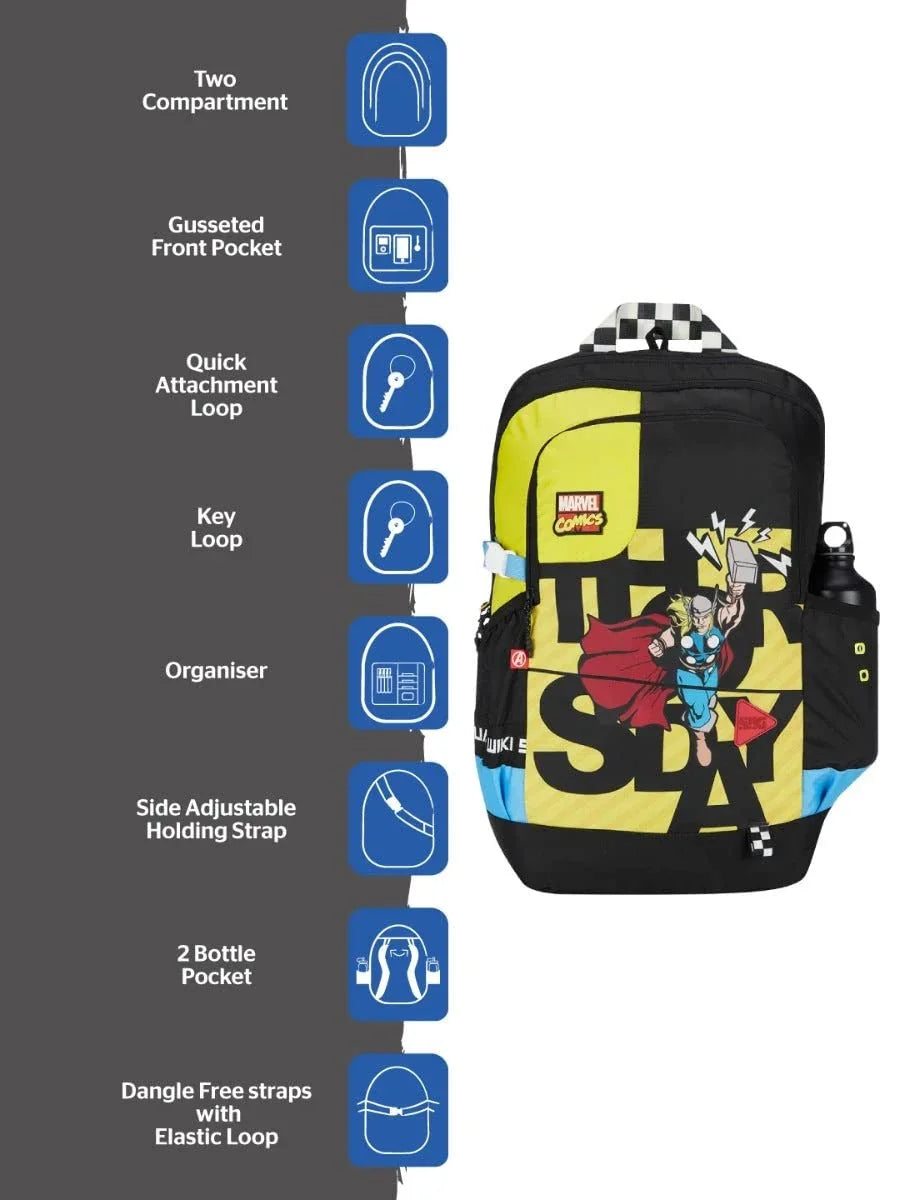 Wildcraft Wiki Squad 3 34L Backpack Marvl Thor Yellow (13005) - The Adventure Hut