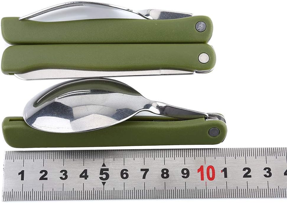 Stainless Steel Folding Fork Spoon Set Travel Cutlery Set with Storage Bag for Outdoor Camping Picnic Hiking - The Adventure Hut