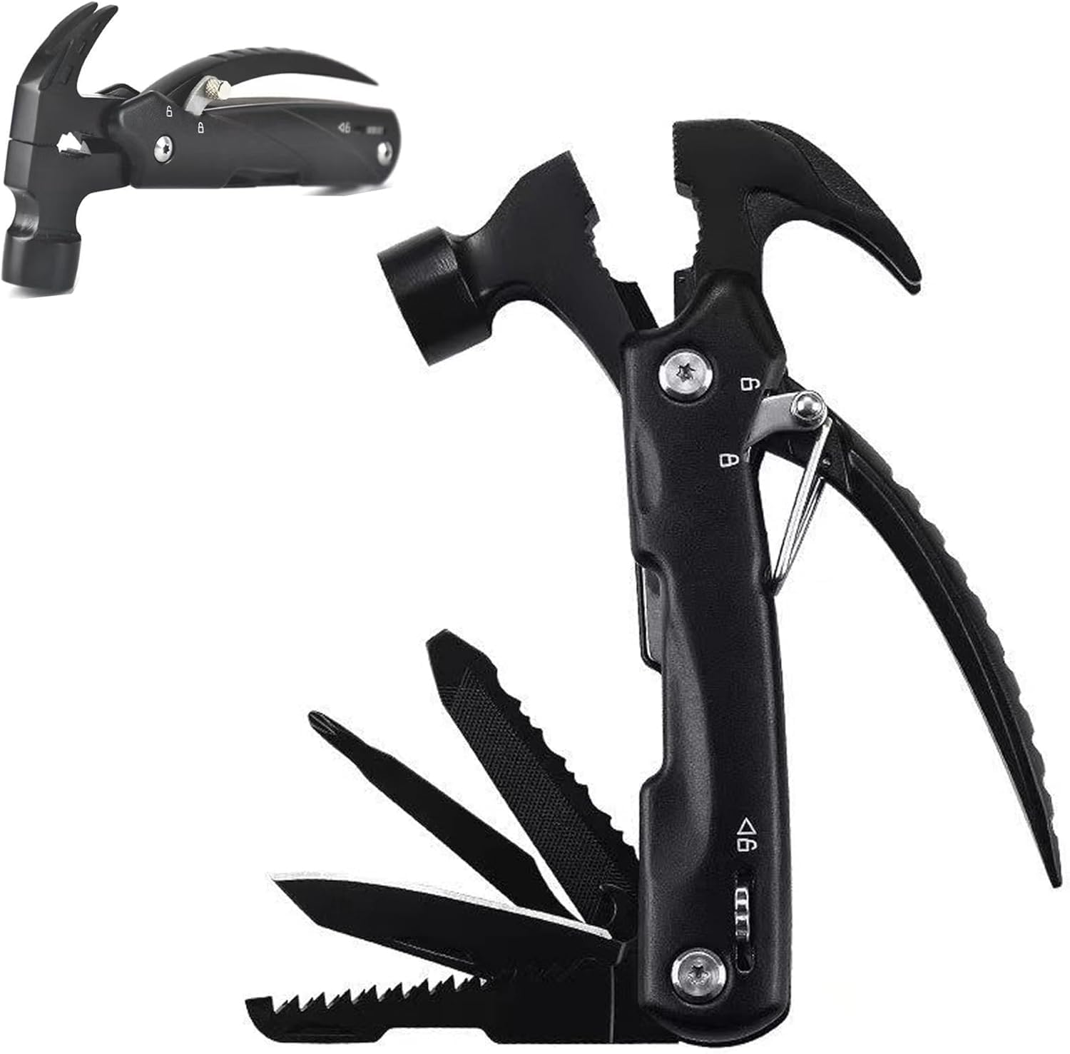 Multi Tool Hammer 12 in 1 - Black Premium (TK-4953) - The Adventure Hut