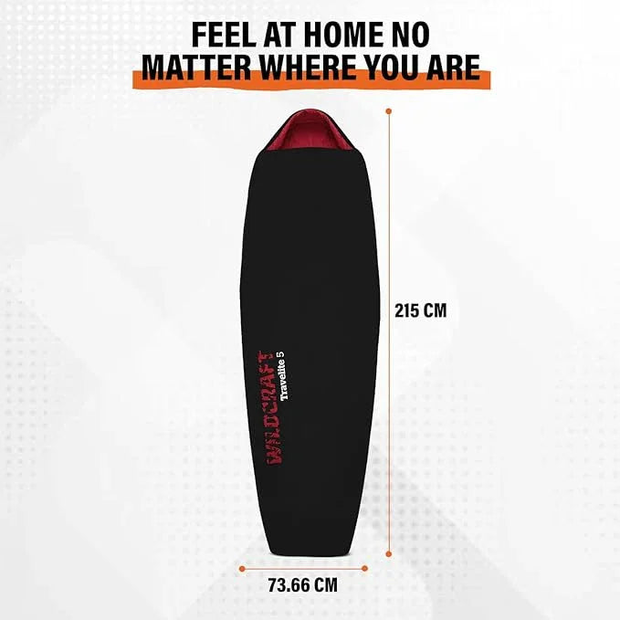 Wildcraft Travelite 5 Lightweight Sleeping Bag for Camping, Hiking & Outdoor Adventures | Compact, Water-Resistant - The Adventure Hut