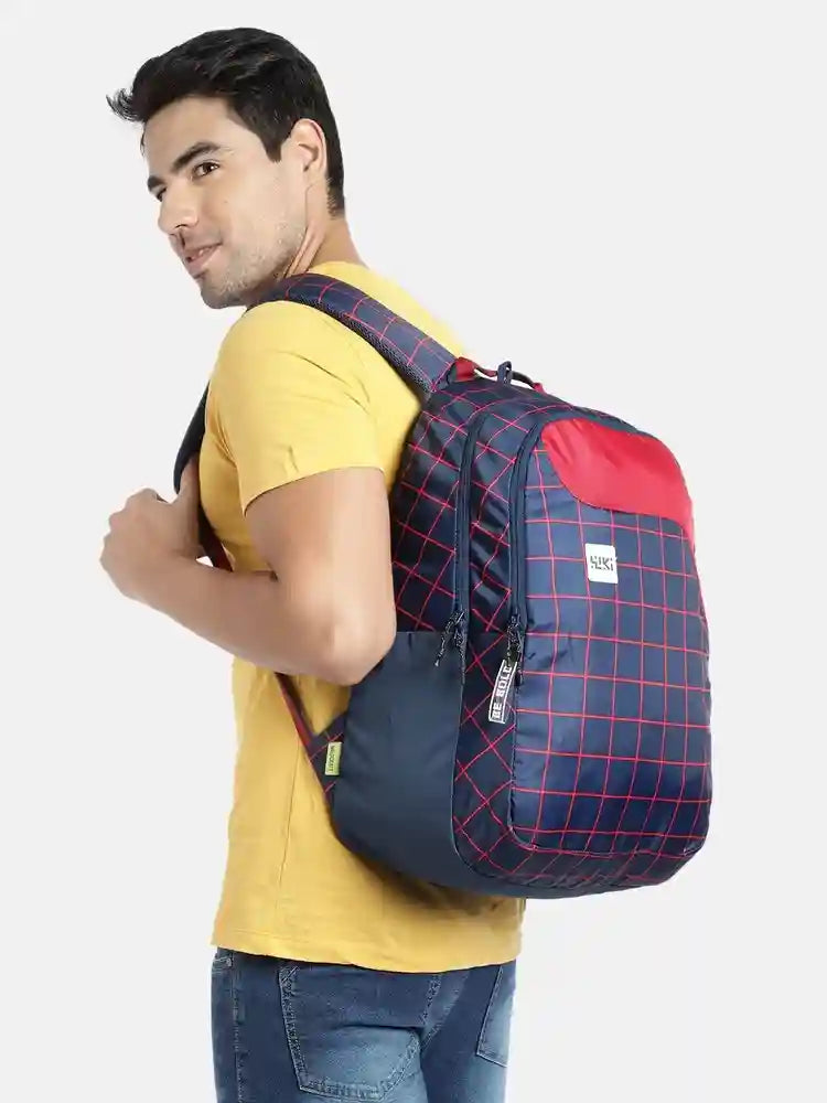 WIKI PACK 1 Checks School Bag - (12239-Navy) - The Adventure Hut