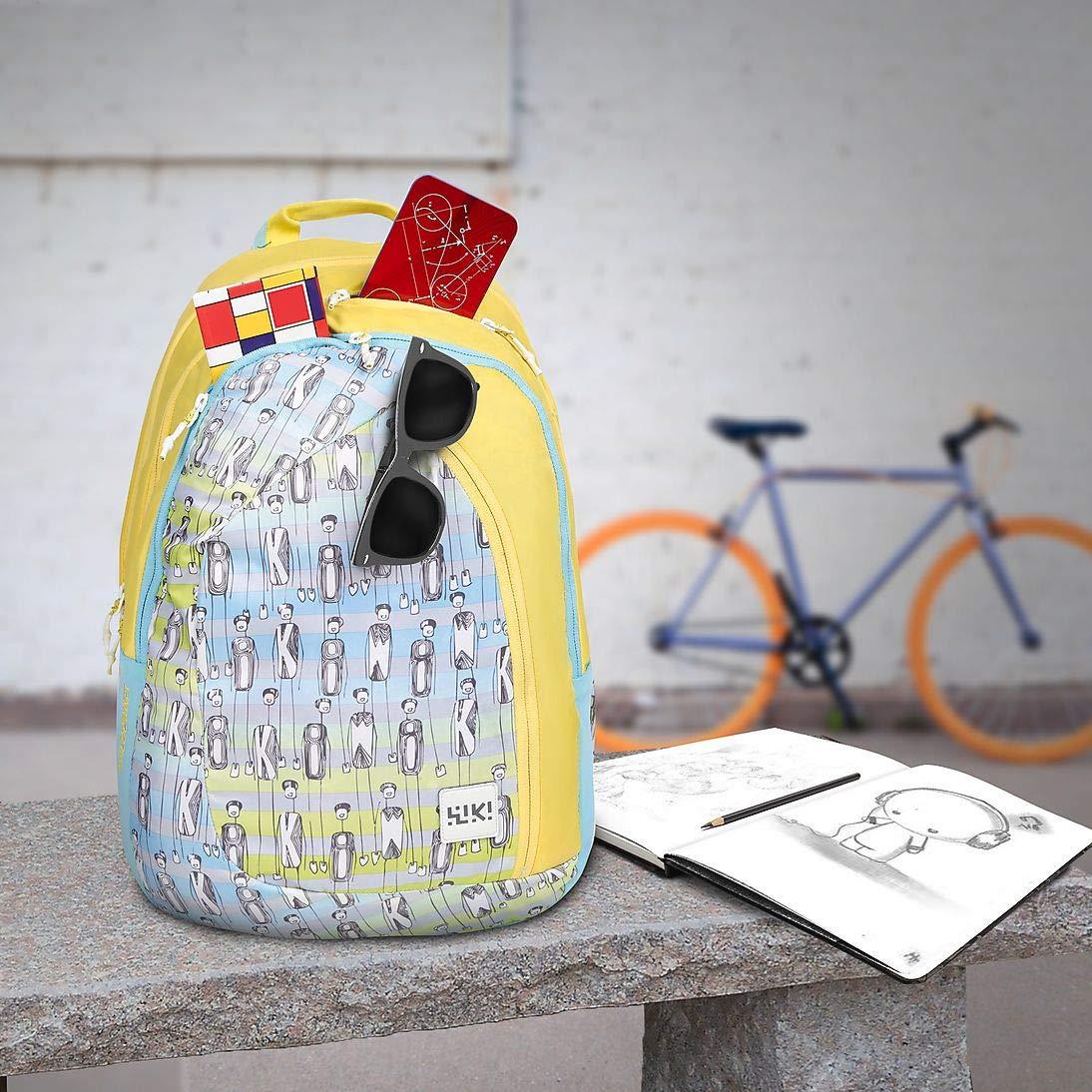 Wildcraft Wiki 8 Character School Backpack (11978-Yellow) - The Adventure Hut