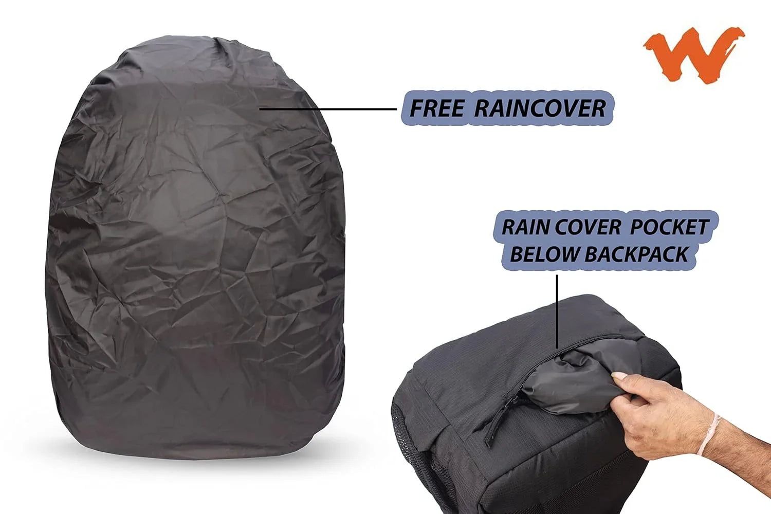 Wildcraft Polyester Stylish 25.6Lts Laptop Backpack(Black) (Grab 3-20007) - The Adventure Hut