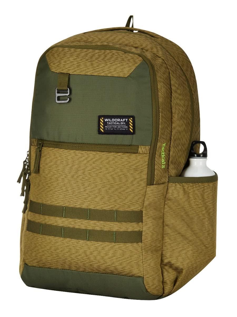 Wildcraft Safara Olive Tactical 2 Backpack with Rain Cover (12964) (Olive) - The Adventure Hut