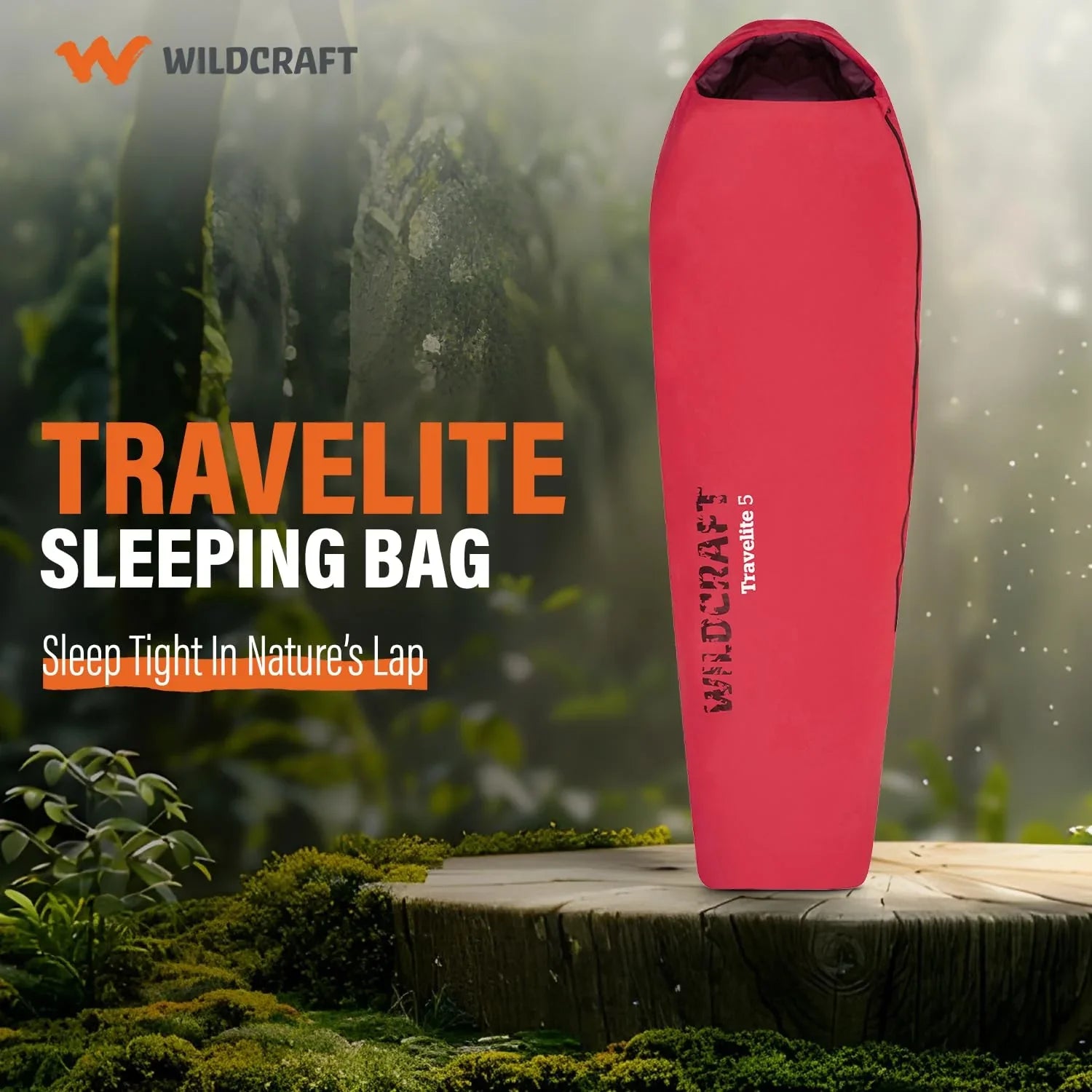 Wildcraft Travelite 5 Lightweight Sleeping Bag for Camping, Hiking & Outdoor Adventures | Compact, Water-Resistant - The Adventure Hut