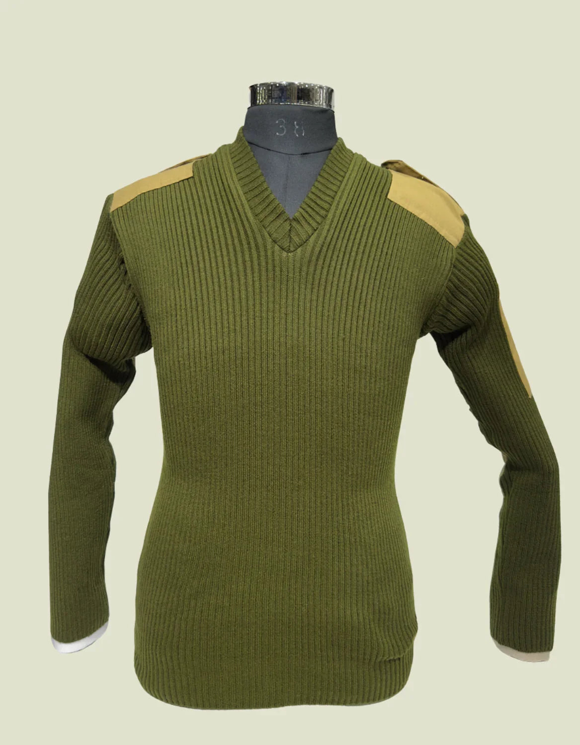 Military Pullover Woolly Pully Army Jumper With Patches Epaulettes