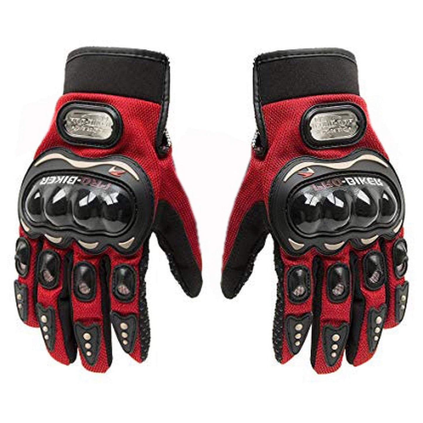 Pro-Biker Tactical Knuckle Riding Gloves (Red) - The Adventure Hut