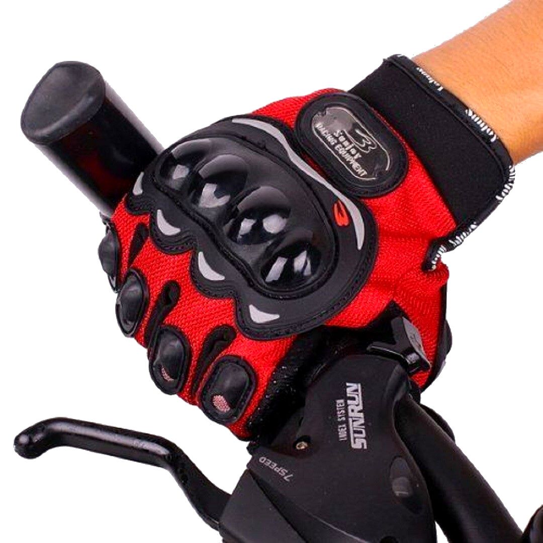 Pro-Biker Tactical Knuckle Riding Gloves (Red) - The Adventure Hut