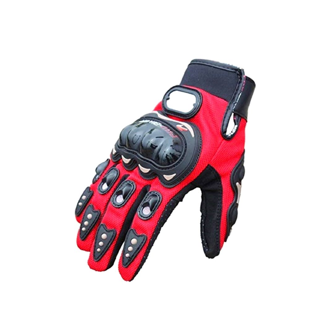 Pro-Biker Tactical Knuckle Riding Gloves (Red) - The Adventure Hut