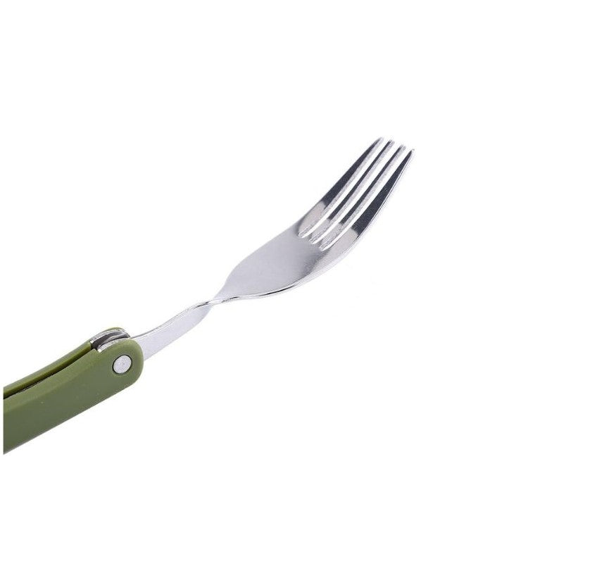 Stainless Steel Folding Fork Spoon Set Travel Cutlery Set with Storage Bag for Outdoor Camping Picnic Hiking - The Adventure Hut