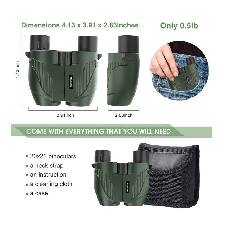 Xpedition Xperts ABS BINOCULAR 10X25 (GREEN) - The Adventure Hut
