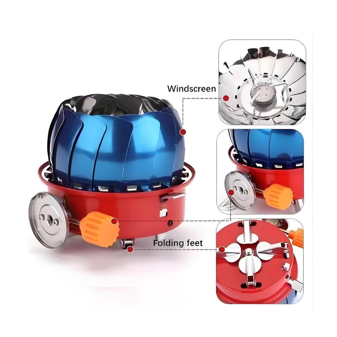 Portable four-sided windproof mini folding outdoor camping stove. - The Adventure Hut