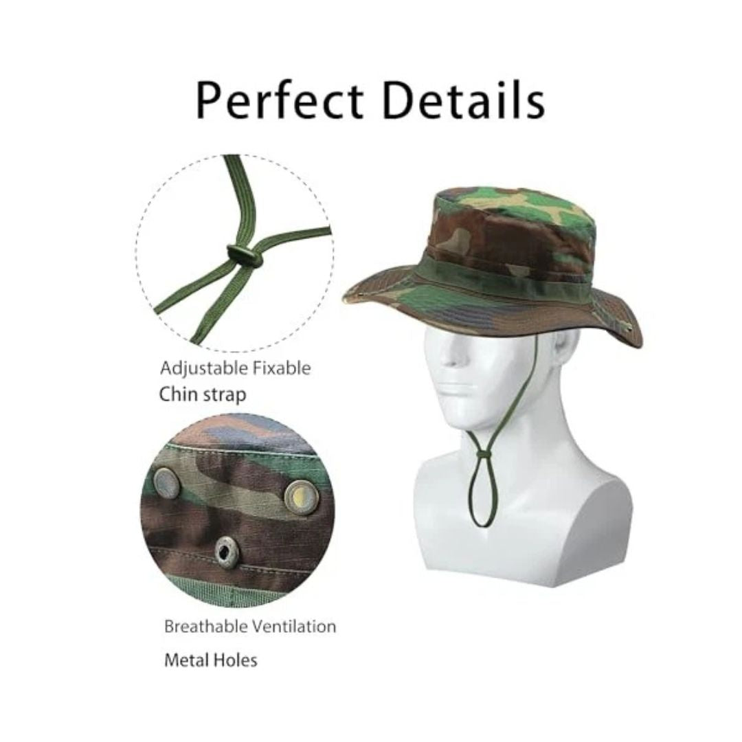 Summer Outdoor Boonie Hunting Fishing Safari Bucket Sun Hat (Camouflage -TK 4695) - The Adventure Hut