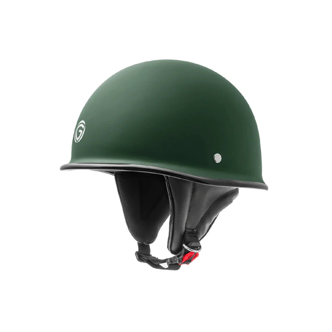 ADVENTURE HUT Half Face Open Helmet – Lightweight Motorbike Cruiser Helmet with Chin Strap (New German) - The Adventure Hut