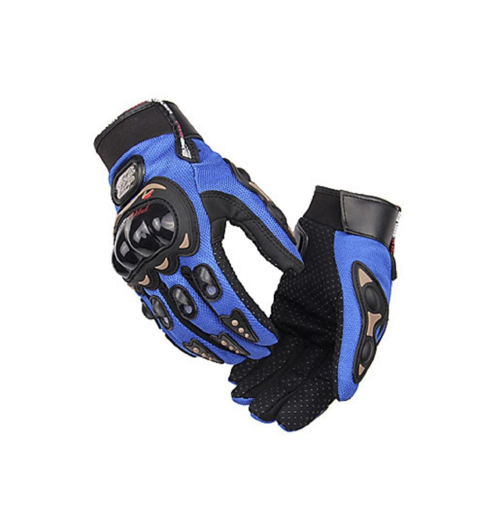 Pro-Biker Tactical Knuckle Riding Gloves (Blue) - The Adventure Hut