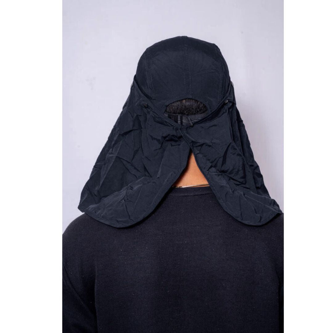 Outdoor UV Convertible Cap | Convertible Face & Neck Cover (Navy) - The Adventure Hut