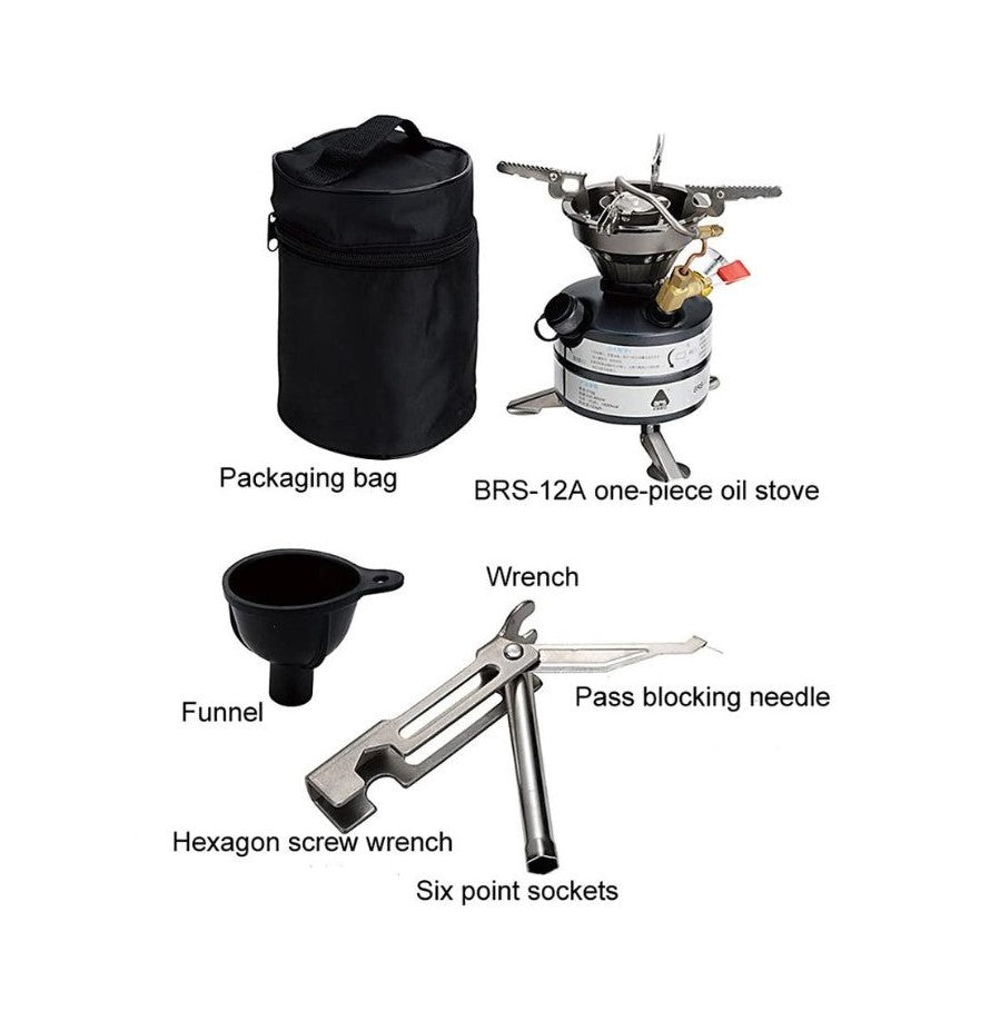 Outdoor Mini One-Piece Liquid Fuel Camping Gasoline Stove Burner Lightweight Portable Gasoline Stove