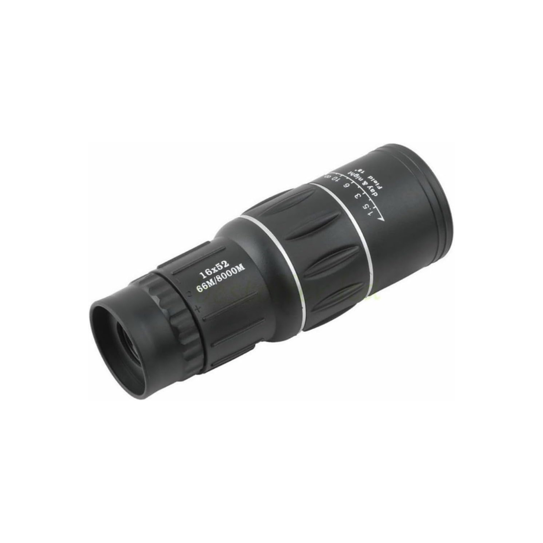 16 X 52 Dual Focus Zoom Optic Lens Armoring Monocular Telescope for Bird Watching Monocular (52 mm, Black)