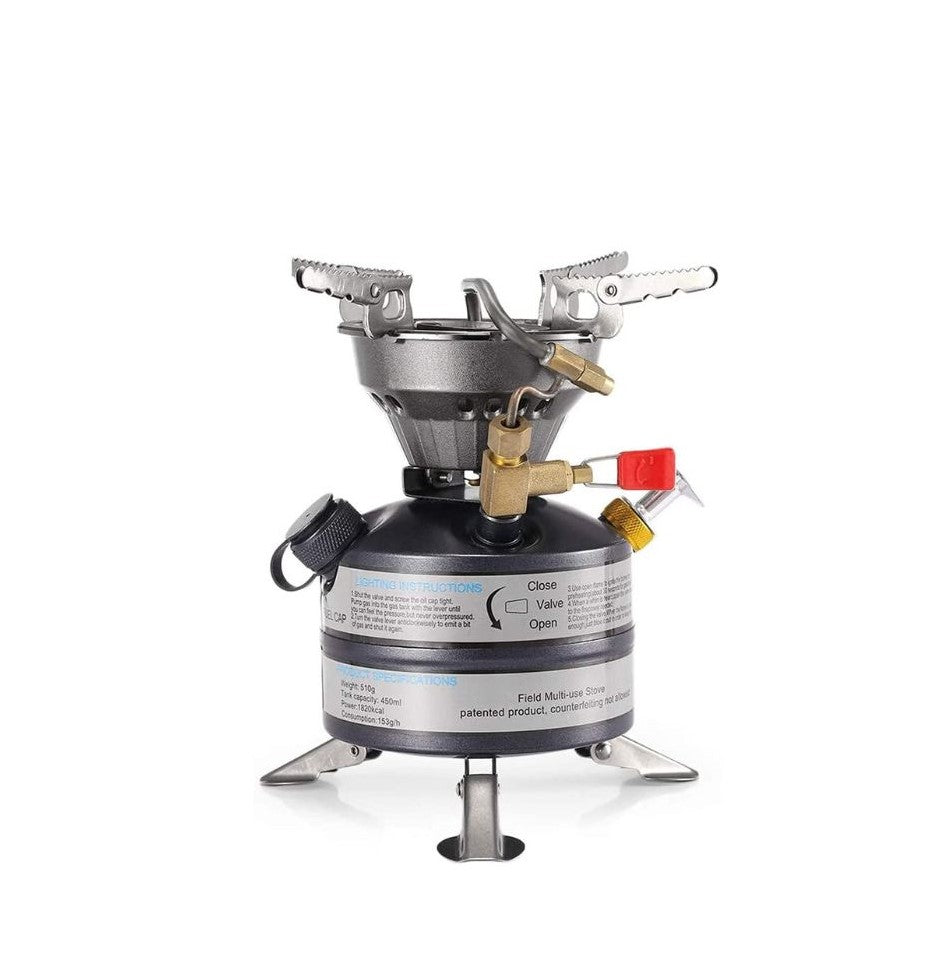 Outdoor Mini One-Piece Liquid Fuel Camping Gasoline Stove Burner Lightweight Portable Gasoline Stove
