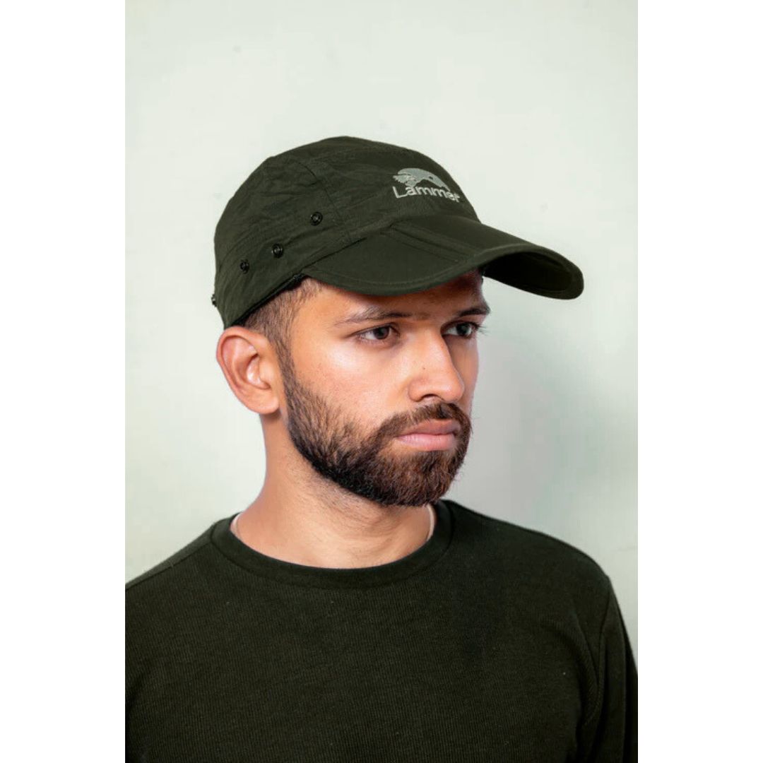 Outdoor UV Convertible Cap | Convertible Face & Neck Cover (Green) - The Adventure Hut