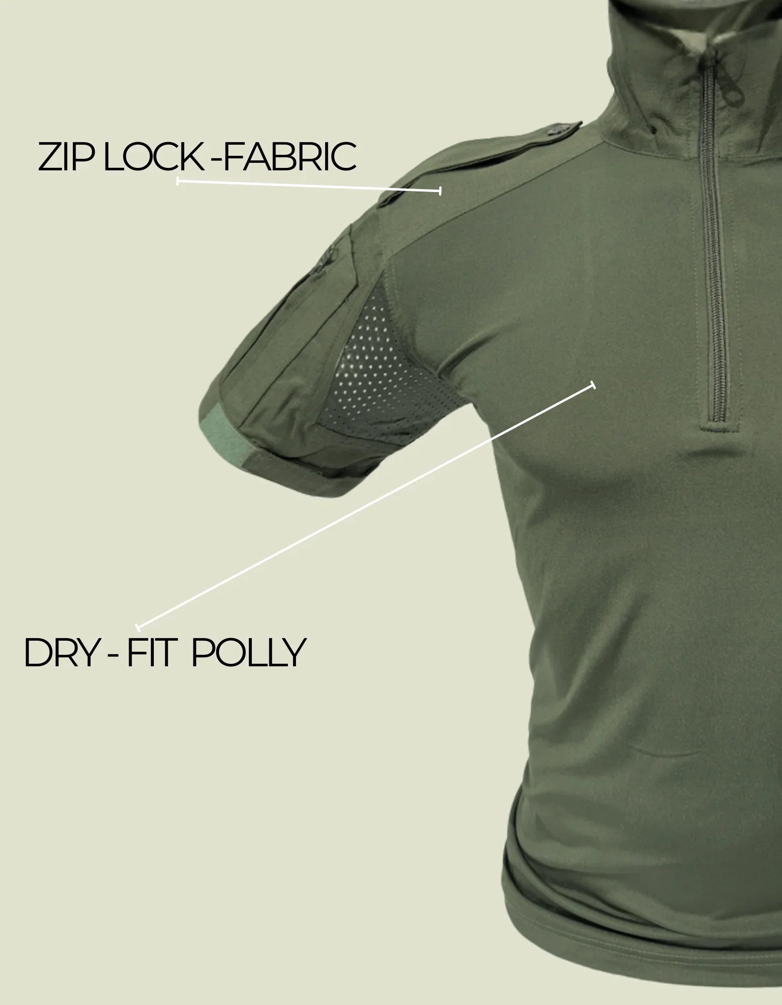 ADVENTURE HUT TACTICAL ZIP T-SHIRT - DRY COOL PERFORMNCE WITH ZIP LOCK - The Adventure Hut