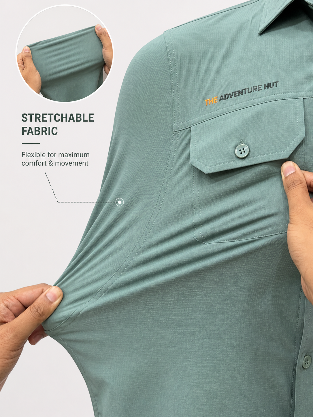 Men's AeroFlex Cargo Shirt – Sage Green | Tactical Outdoor Shirt