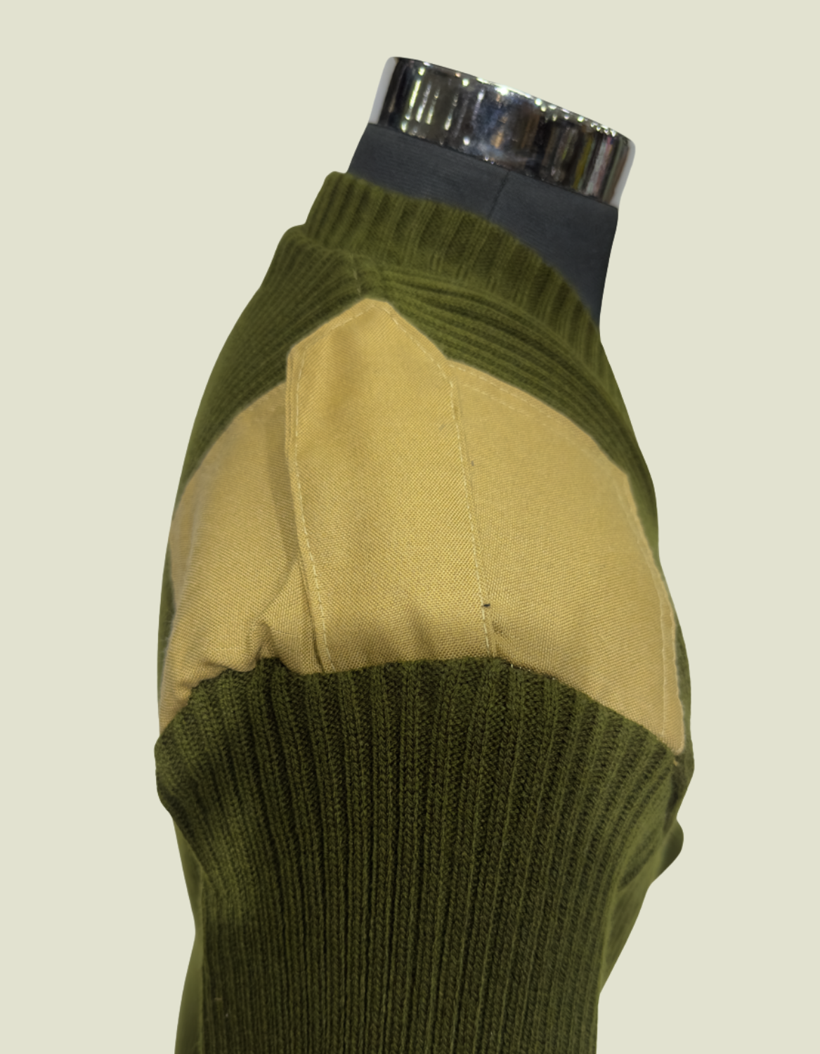 ADVENTURE HUT KHAKHI GREEN NCC Woolen Sweater – V-Neck, Shoulder & Elbow Patch Pullover