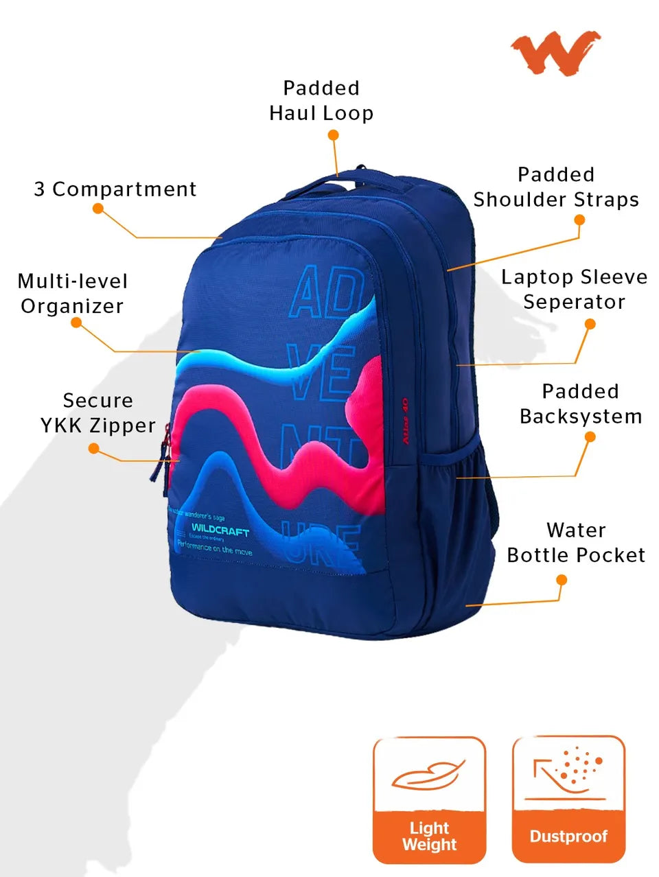 Atlas 40 Backpack - (Baugasm Navy-13497) - The Adventure Hut