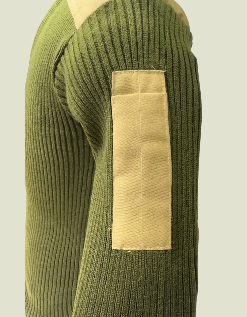 ADVENTURE HUT KHAKHI GREEN NCC Woolen Sweater – V-Neck, Shoulder & Elbow Patch Pullover