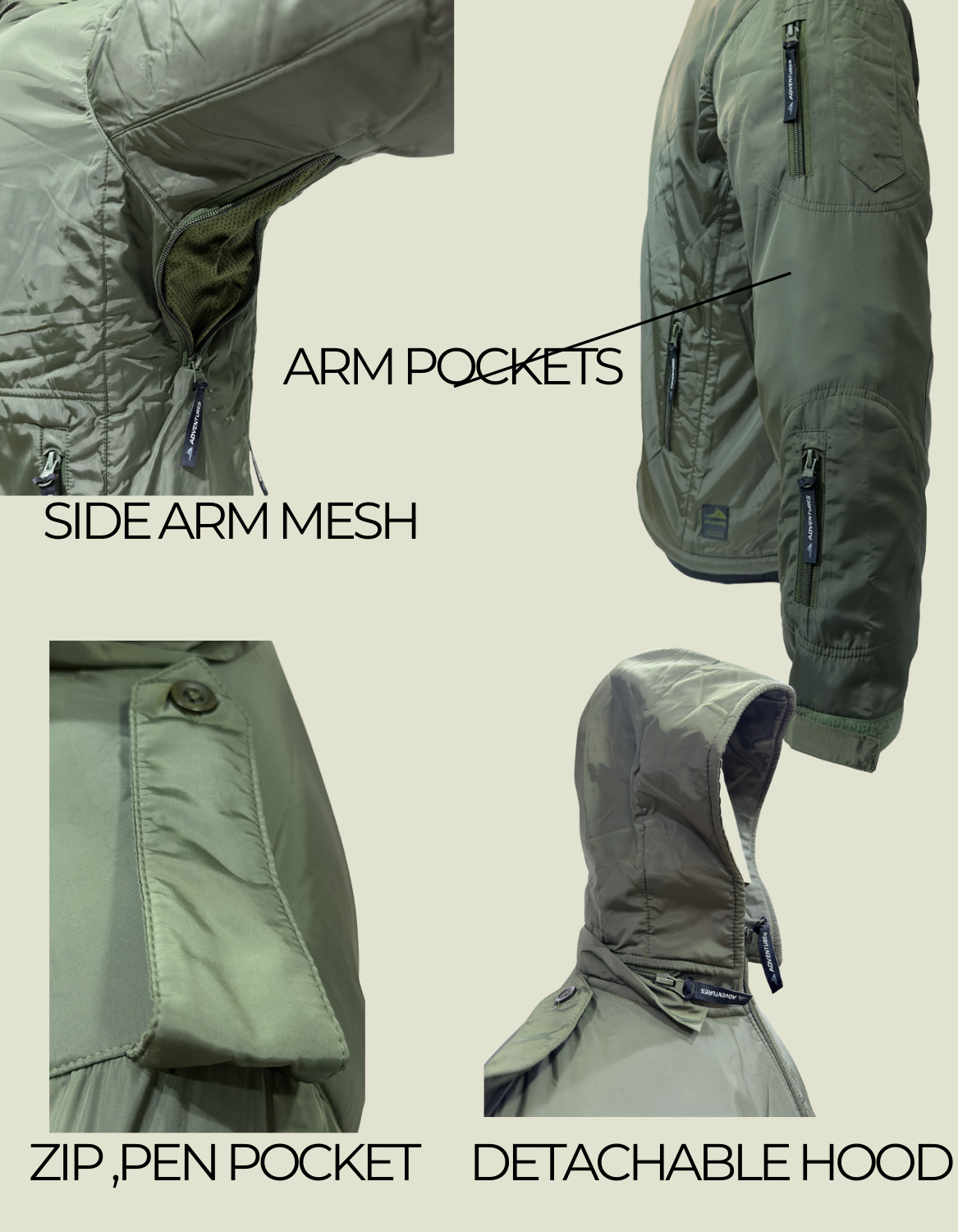Adventure Hut Tactical Winter Jacket – Army Green Insulated Outdoor Wear