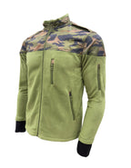Adventure Hut Tactical Light Olive & Camo Winter Fleece Jacket | Para-Fabric Shoulder Panels with Utility Pockets