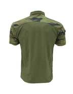 URI Tactical Olive Green Polo T-Shirt – Camo Sleeves & Zipper Pockets | The Adventure Hut