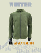 Adventure Hut Tactical Dark Olive Fleece Winter Jacket | Warm Full-Zip Outdoor Wear with Arm Pocket & Thumb Loop