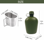 1L Tactical Military Canteen & Nesting Aluminum Cup Set (Army Green) The Adventure Hut