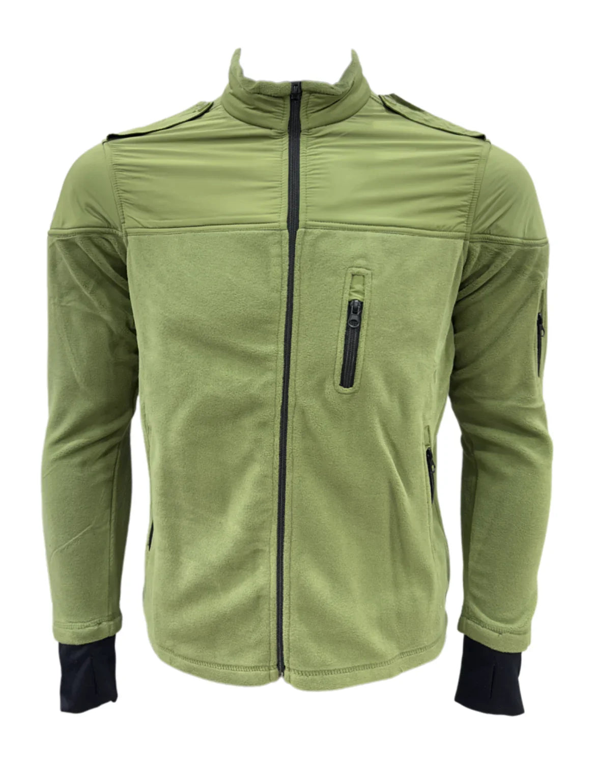 Adventure Hut Tactical Light Olive Green Winter Fleece Jacket | Para-Fabric & Multi-Pocket Military Design