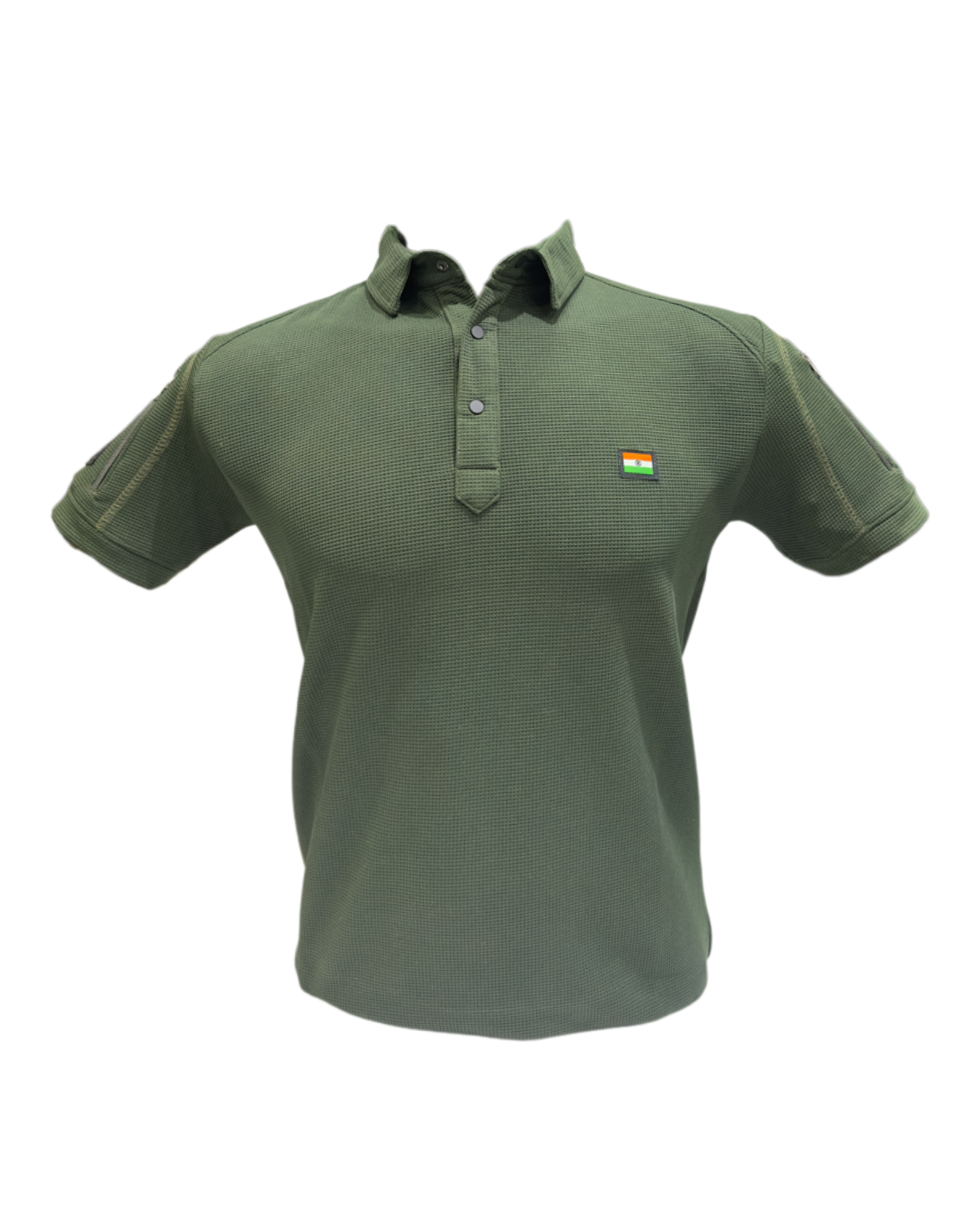 Tactical Hemp Net Polo Shirt – Quick-Dry Outdoor Wear with India Flag | The Adventure Hut