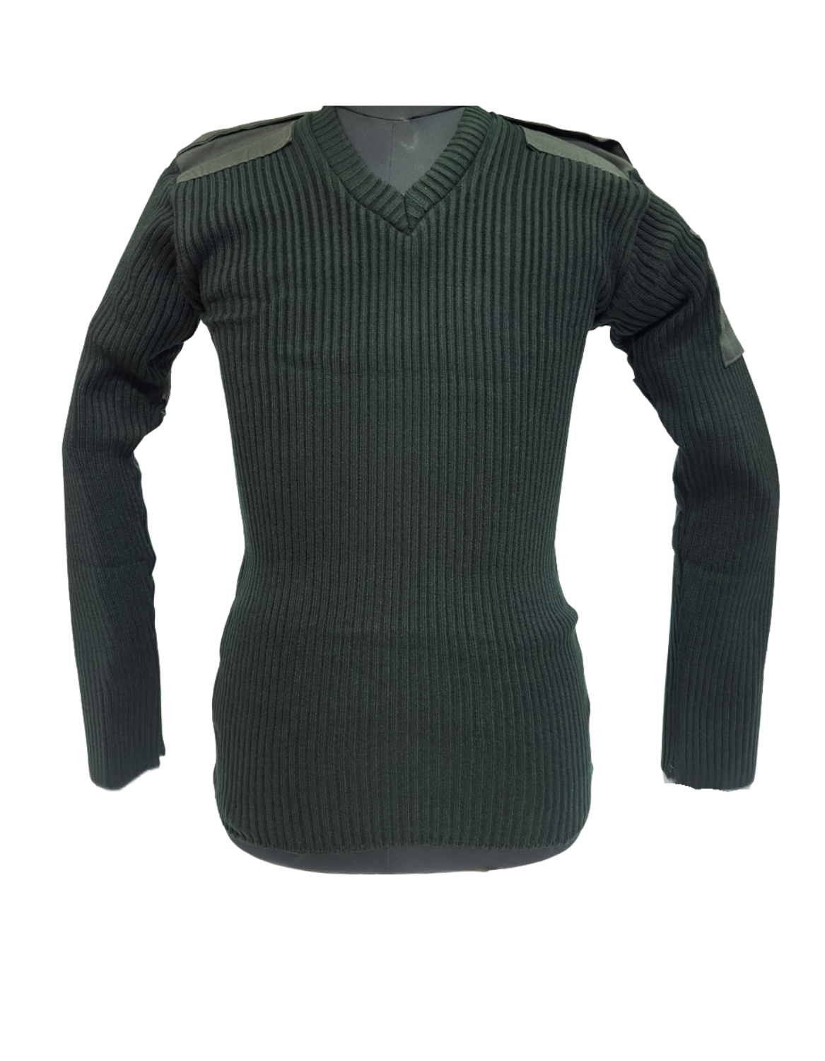 ADVENTURE HUT Army Green NCC Woolen Sweater – V-Neck, Shoulder & Elbow Patch Pullover