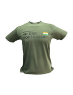 ADVENTURE HUT T-SHIRT OLIVE GREEN NO ONE FIGHTS ALONE ADVENTURES - The Adventure Hut