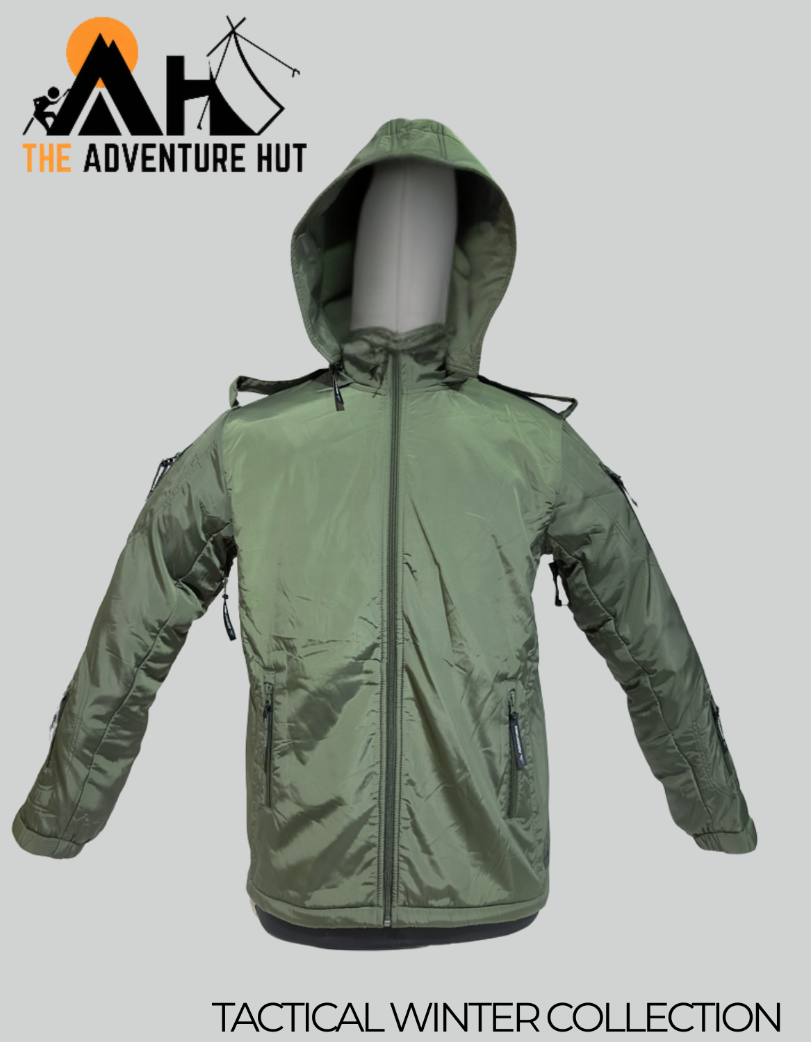 Adventure Hut Tactical Winter Jacket – Army Green Insulated Outdoor Wear
