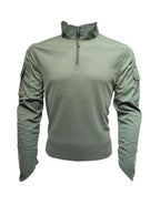 Adventure Hut 6 pocket Tactical Combat Shirt – Olive Green (Military Half-Zip, Arm Pockets)