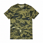 Camouflage t-shirt on a white background