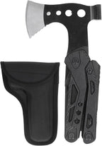 Black axe with sheath on a white background
