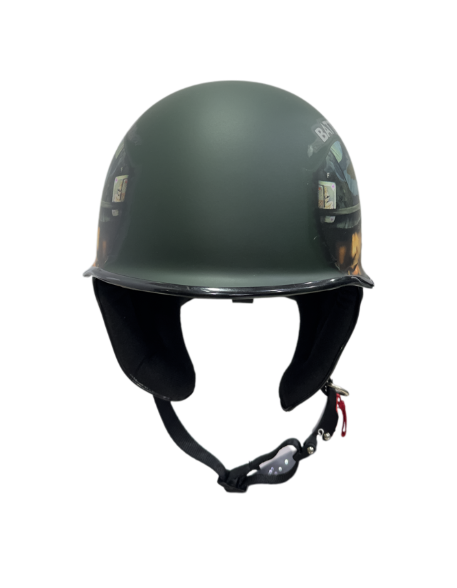ADVENTURE HUT Half Helmet – Graphic Motorcycle Cruiser Helmet with Retro Design (New German BF)
