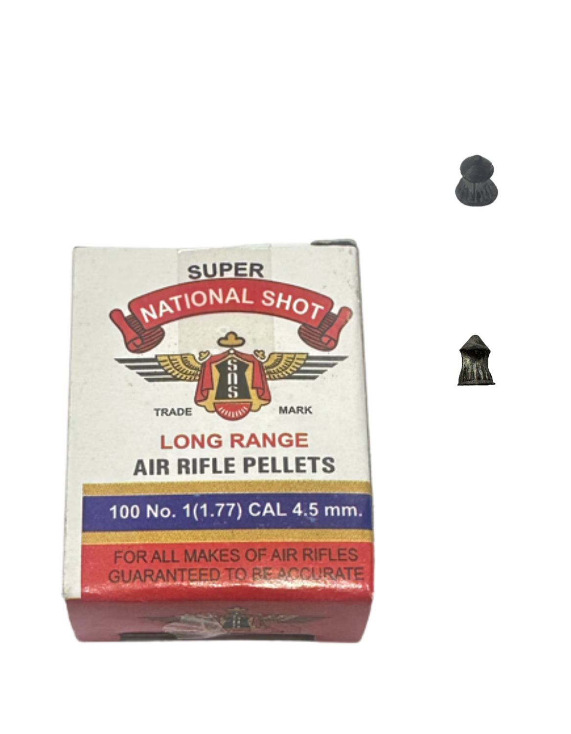 ADVENTURE HUT Super National Shot Long Range Air Rifle Pellets – 1.77 Cal (4.5mm) | 70-100 Count