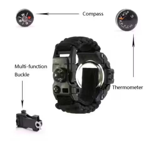 Survival Digital Watch Multifunctional Paracord Tactical Watch Outdoors [G3] | THE ADVENTURE HUT